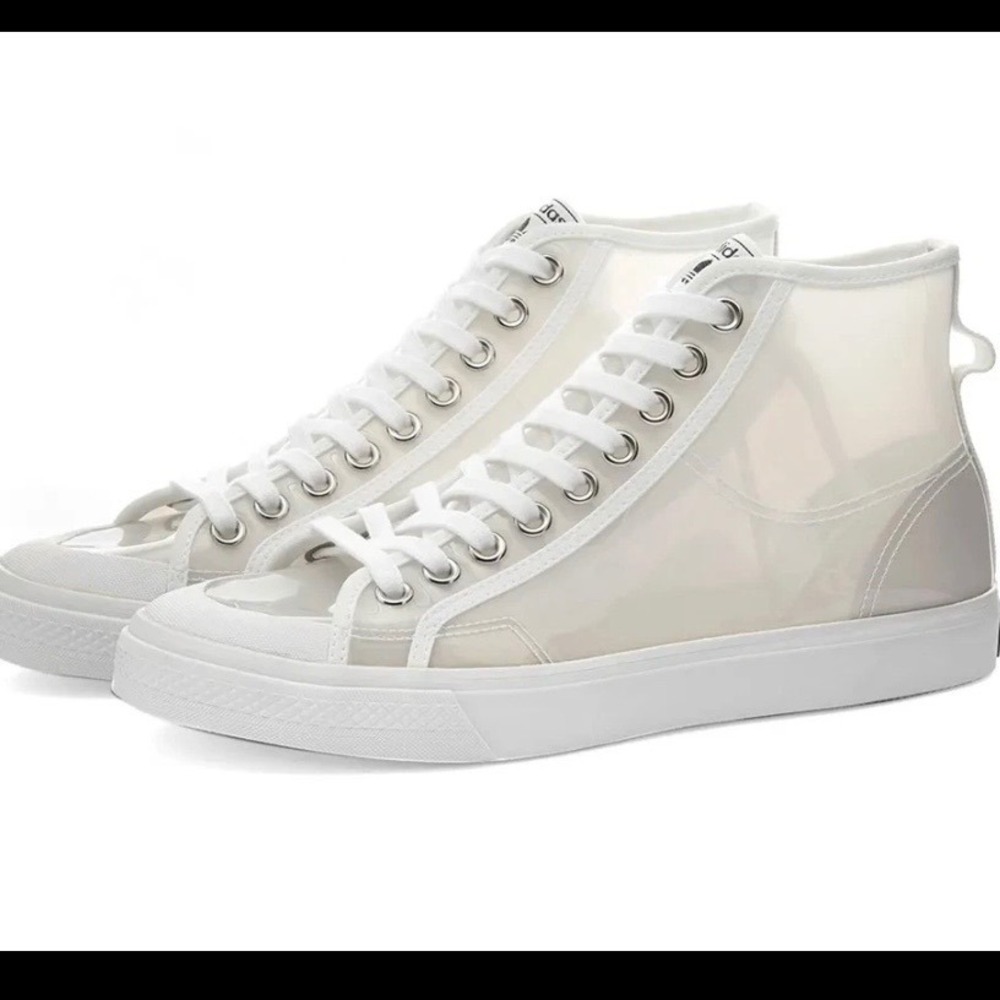 Adidas Nizza Trefoil Transparent High Top Sneakers Women's Sz 9